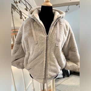 Athleta faux fur bomber jacket